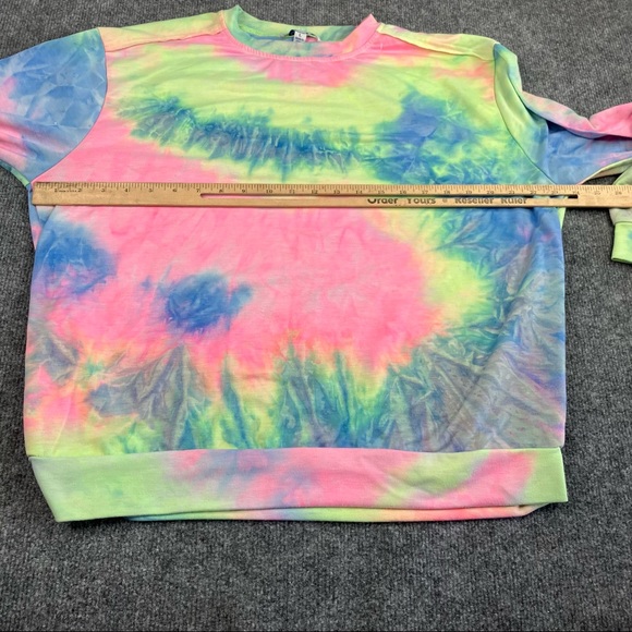 She + Sky Tye Dye sweater long sleeve shirt large sweatshirt - Picture 3 of 7
